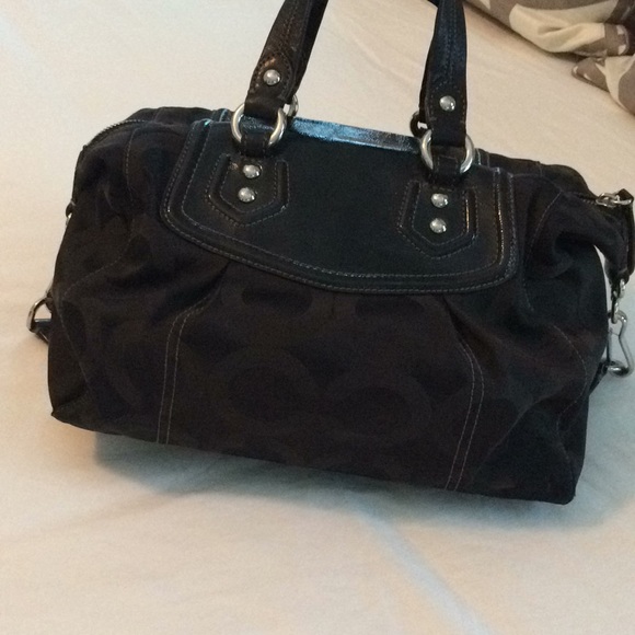 EUC. Coach black signature hobo. - Picture 4 of 8